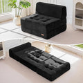 MAXYOYO 8 Folding Sofa Bed Convertible Sleeper Sofa Lounger Foldable Mattress Wedge Shape Floor Couch Tufted Fold Out Chair Bed Comfy Floor Couch Lounge for Living Room Bedroom Single Black