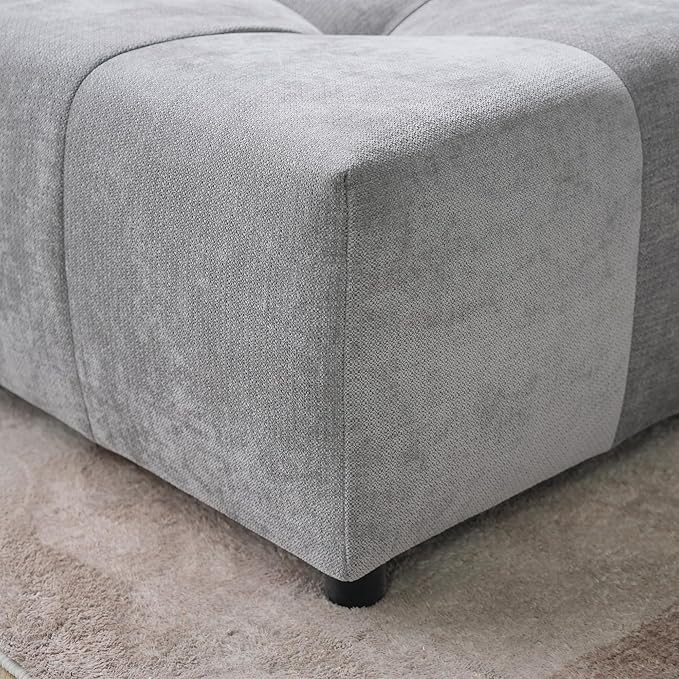 Modular Sectional Sofa Cloud Couch with Deep Seats Modern Sectional Couches for Living Room/Bedroom/Apartment Simple Assembly Gray Ottoman Seat