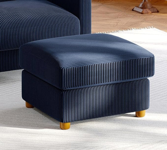 25.2 Couches for Living Room Comfy Blue Ottoman with Storage Foot Rest Tool-Free Setup Small Ottoman Foot Rest for Couch Corduroy Couch for Bedroom Apartment Office