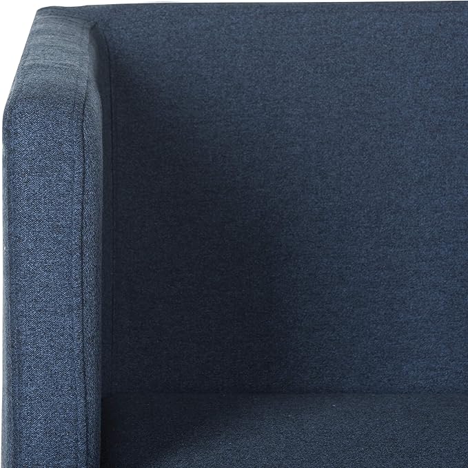Safavieh Home Collection Celine Navy and Chrome Modern Glam Cross Leg Chair