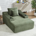 67 Chaise Lounge Chair Indoor Upholstered Corduroy Couch with 2 PillowsComfy Fluffy Cloud CouchSingle Sleeper Sofa Chair for Livingroom (Green 46.5W X 67D)