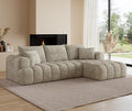 108 Cloud Sectional Couches for Living Room Boneless L-Shaped Sofa with Pillow 3 Seater Modular Sectional Sofa (Khaki)