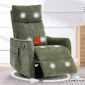 cinkehome Swivel Rocker Recliner Glider Rocking Recliner Chair for Nursery Manual Reclining Chair with Heated Massage Small Spaces Living Room Olive Green Chenille