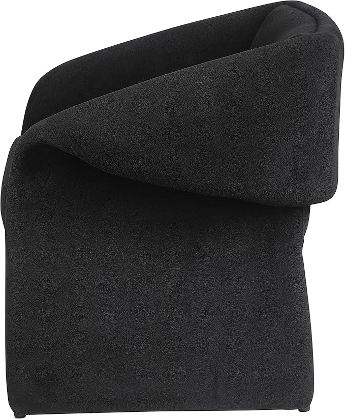 Coaster Home Furnishings - Ramsey - Fabric - Upholstered Accent Chair with Curled Arms Boxed-Edge Seat Cushion and Wooden Frame - Living Room - Black - 907524