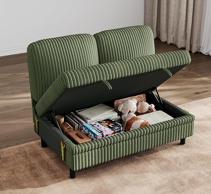 LINSY HOME Module for Sectional Sleeper Sofa Couch Plush Corduroy Customizable Sleeper Sofa - Pull Out Sofa Storage Double Seater Storage Chaise Armrest Storage Ottoman Corner Seat