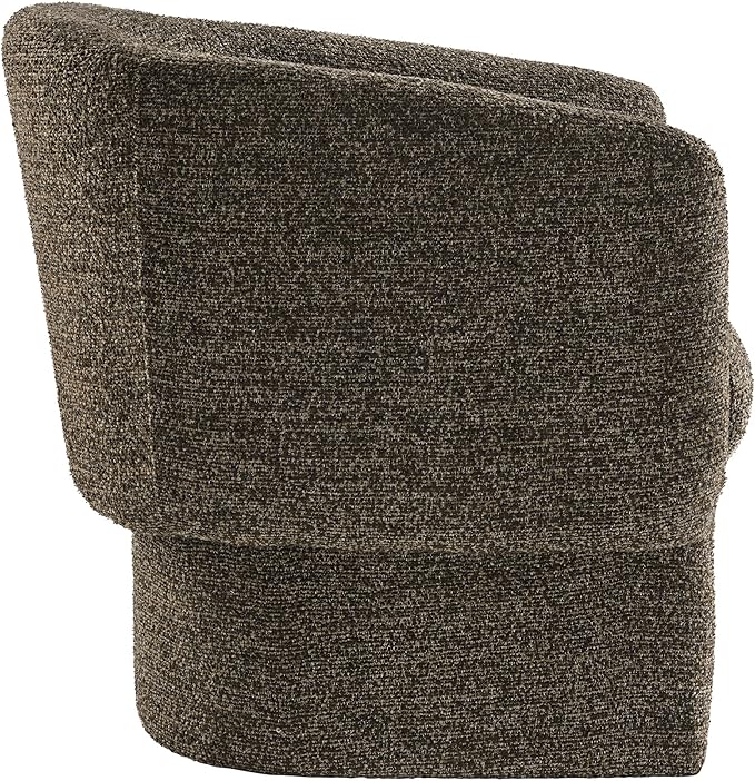 Modway Muse Comfy Barrel Accent Chair in Antique Boucle Fabric Cozy Round Reading Armchair – Upholstered Living Room Chair with Curved Back