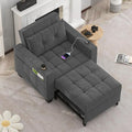 DURASPACE Pull Out Sofa Bed 3-in-1 Convertible Sofa Sleeper Chair Bed with USB Cup Holder Adjustable Armchair Beds for Small Spaces Apartment Living Room Office (Dark Gray Linen)
