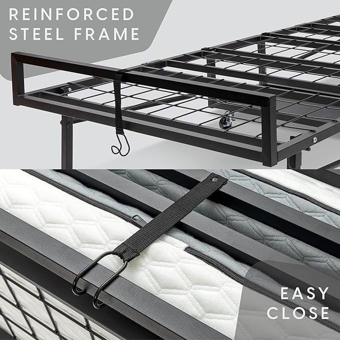 Milliard Deluxe Presidential Folding Bed with Mattress for Adults Twin Size Portable Foldable Bed with Bonus Pillow and Blanket Included 77” x 38 Fold Up Roll Away &amp Hideaway