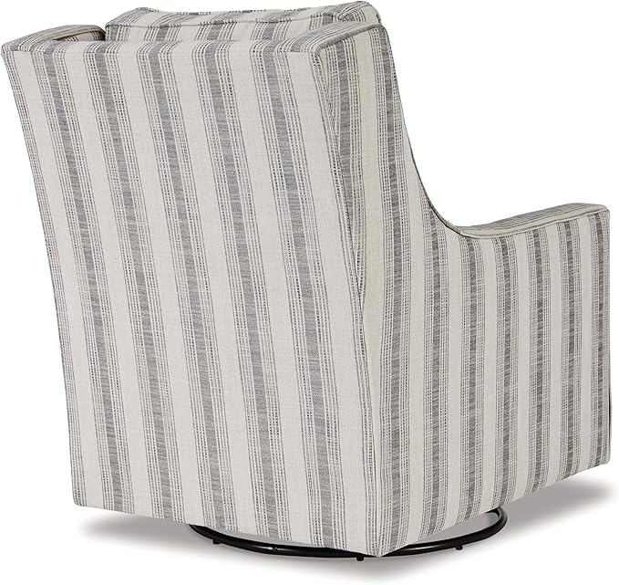 Signature Design by Ashley Kambria Striped Upholstered Swivel Accent Glider Chair Ivory &amp Black