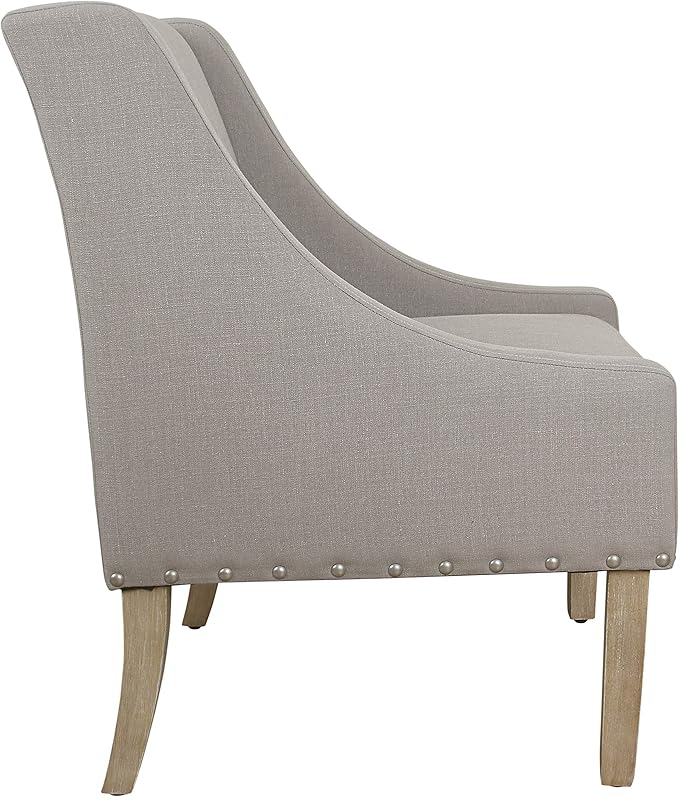 Homepop Home Decor | Upholstered Classic Swoop Arm Accent Chair | Accent Chairs for Living Room &amp Bedroom | Decorative Home Furniture Sand Dune
