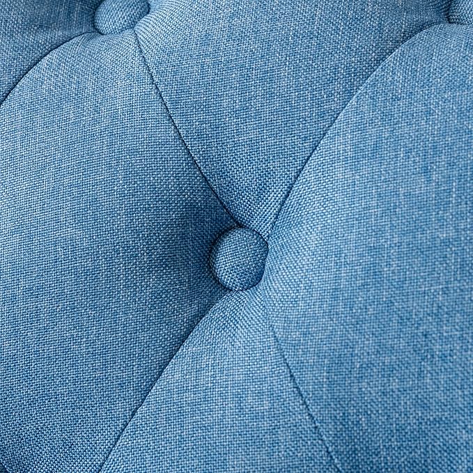 Upholstered Accent ChairsMid Century Armchair Sofa ChairsComfy Living Room ChairButton Tufted Reading Chair for Living Room BedroomStudy (1 Blue)