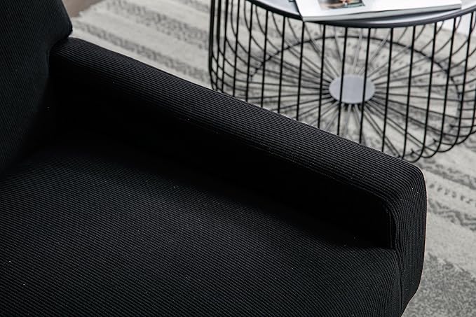 Accent Chair - Modern Industrial Slant Armchair with Metal Frame - Premium High Density Soft Single Chair for Living Room Bedroom