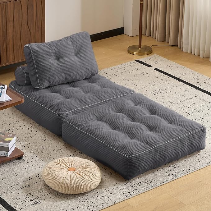 Folding Sofa BedConvertible Sleeper Chair for Adults Folding Sofa Bed Foam Filling Couch with PillowSleeper Chairs Single Size Floor Mattress