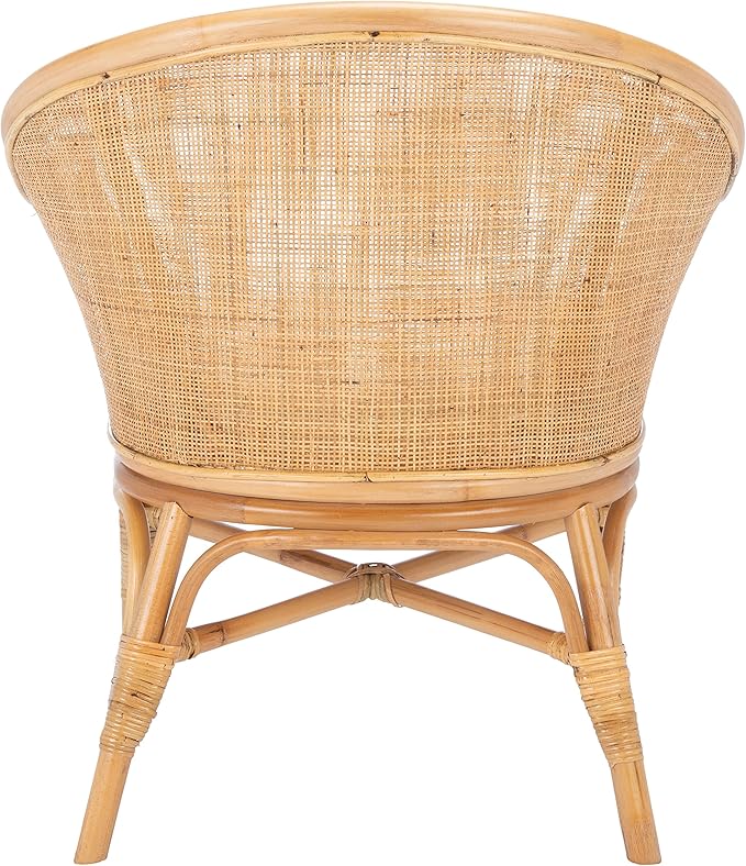 Safavieh Home Collection Dustin Rattan Cushion Accent Chair Natural/White
