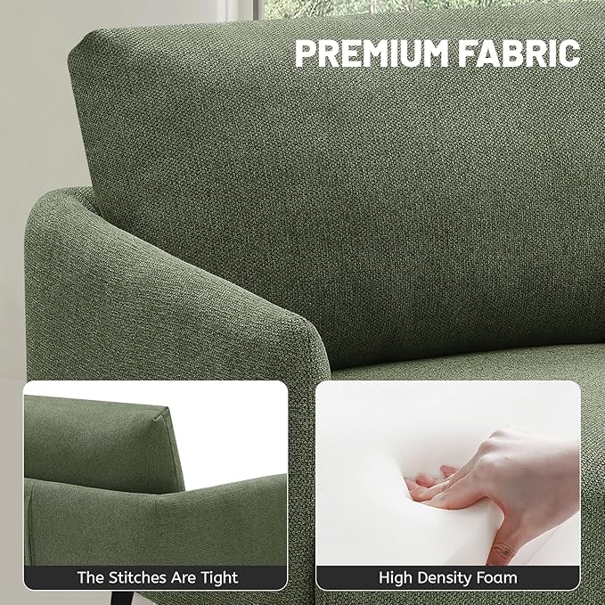 Oversized Accent Chair for Living Room Chairs Reading Arm Chair Comfy Modern Single Sofa Side Chairs with Metal Legs &amp Soft Cushion for Bedroom Waiting Room