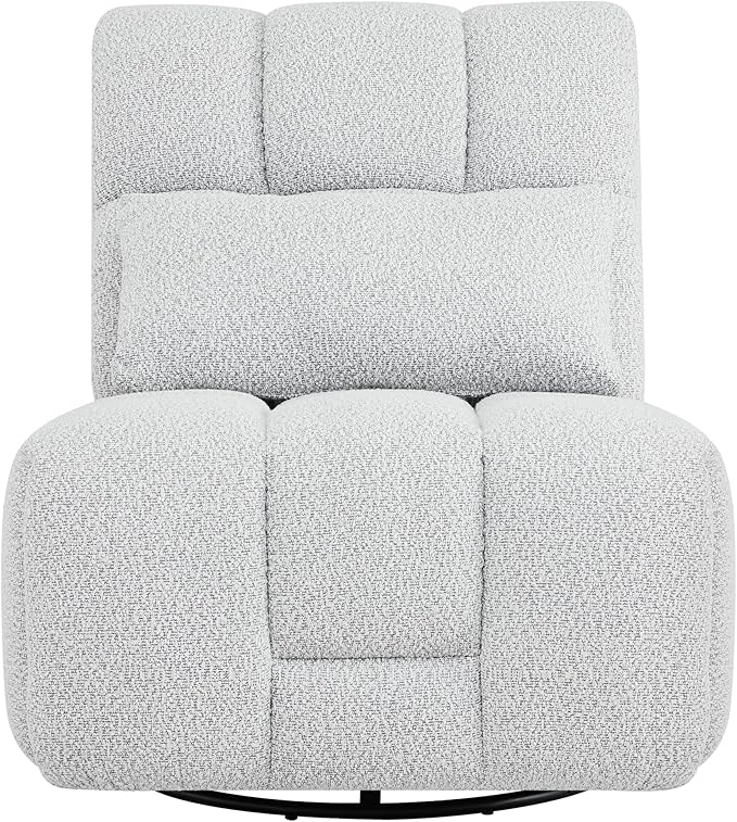 Watson &amp Whitely Oversized Power Recliner Chair for Adults Swivel Rocker Recliner Chair with Lumbar Support Ultra-Comfy Glider Recliner for Living Room Theater Seating Single Sofa Grey