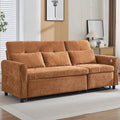 Polibi 2-in-1 Convertible Sofa Bed &amp Recliner - 3-Position Adjustable Backrest (105°-180°) Reversible Design Dual USB Ports 82 Wide Orange