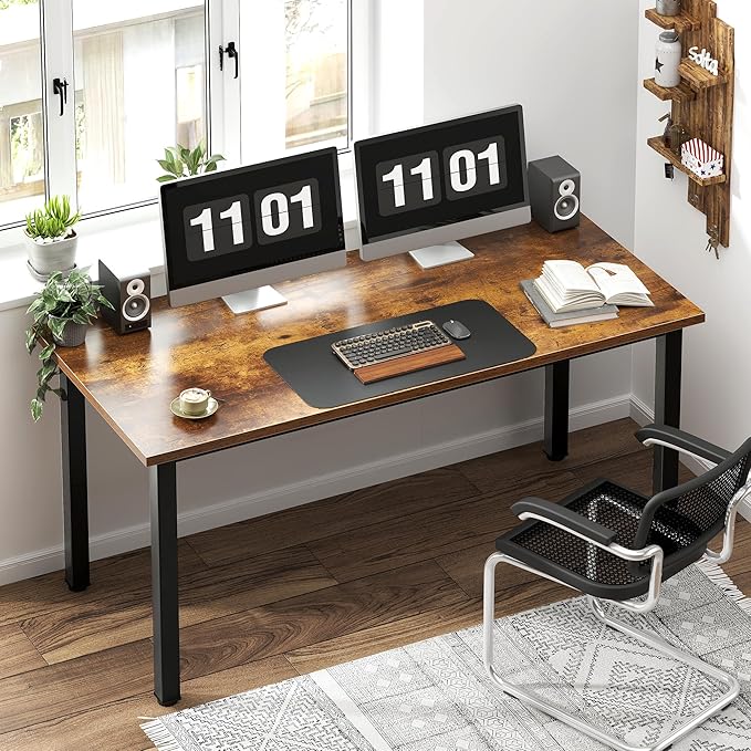 Need 54.3 Inch Large Computer Desk Modern Simple Style Desk for Home Office Basic Writing Table for Study Student Vintage