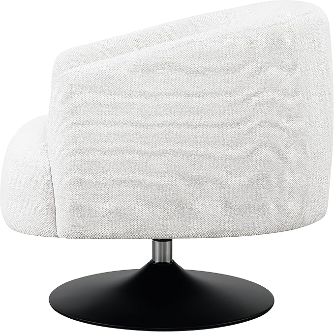 Coaster Home Furnishings - Dave - Boucle Fabric Upholstered Barrel Back Swivel Accent Chair with Pedestal Base Tapered Off Armrests and 360-Degree Swivel - Living Room - Beige - 905739