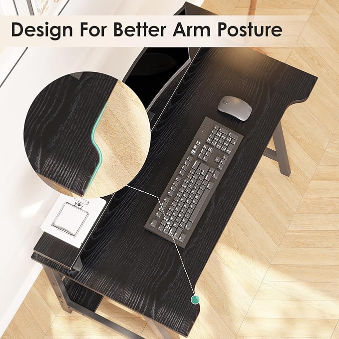 ALISENED 31.5 Inch Small Office Desk with Storage Small Desk for Small Spaces Compact Home Office Desk Mini Study Desk for Bedroom Black