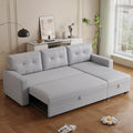 Ball &amp Cast L-Shape Convertible Sectional Sleeper Sofa Bed 4 in 1 Pull Out Couch with Reversible Storage Chaise &amp Removable Back CushionsSleeper Corner Couch Pull Out Sofa Bed for Living Room