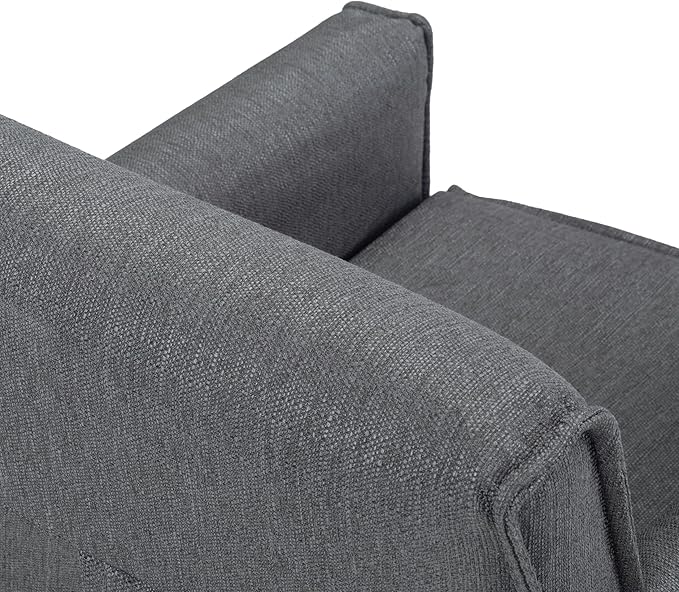 SIMPLIHOME Warren 28 inch Wide Mid Century Modern Accent Chair in Slate Grey Woven Fabric for the living and family room