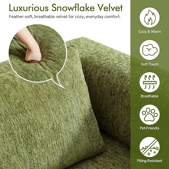 81 Convertible Sofa Bed with Storage Pockets 5-in-1 High Density Foam Boneless Couch Corduroy Folding Futon Sleeper Sofa for Living Room Bedroom Apartment No Assembly Required Green