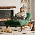AODAILIHB 47'' Oversized Living Room Chair with Solid Wood Frame 3-in-1 Convertible Lounge Chair with Removable Plush Cushion Modern Upholstered Accent Chair for Living Room Reading Room Green