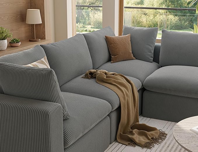 106“ Cloud Sectional Couches Sofa for Living Room Modern 4 Seats Couch Convertible L Shape Sofa No Assembly Needed