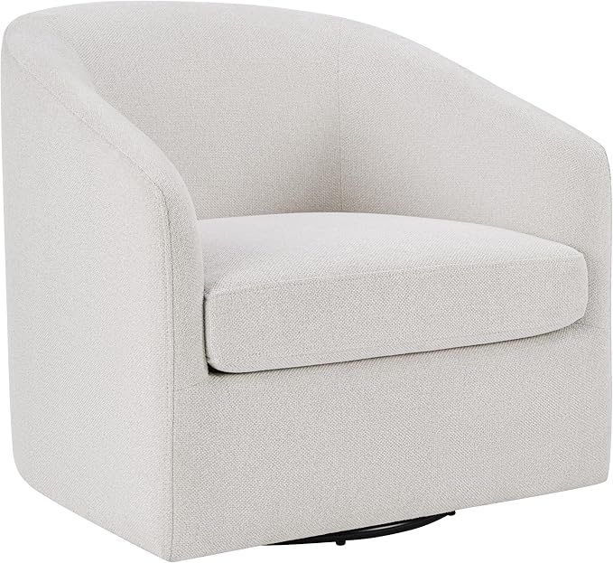 OSP Home Furnishings Parker Upholstered Swivel Tub Accent Chair Cream Fabric
