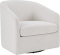 OSP Home Furnishings Parker Upholstered Swivel Tub Accent Chair Cream Fabric