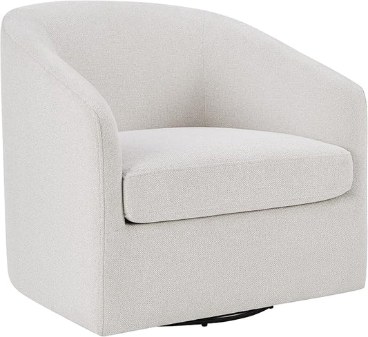 OSP Home Furnishings Parker Upholstered Swivel Tub Accent Chair Cream Fabric