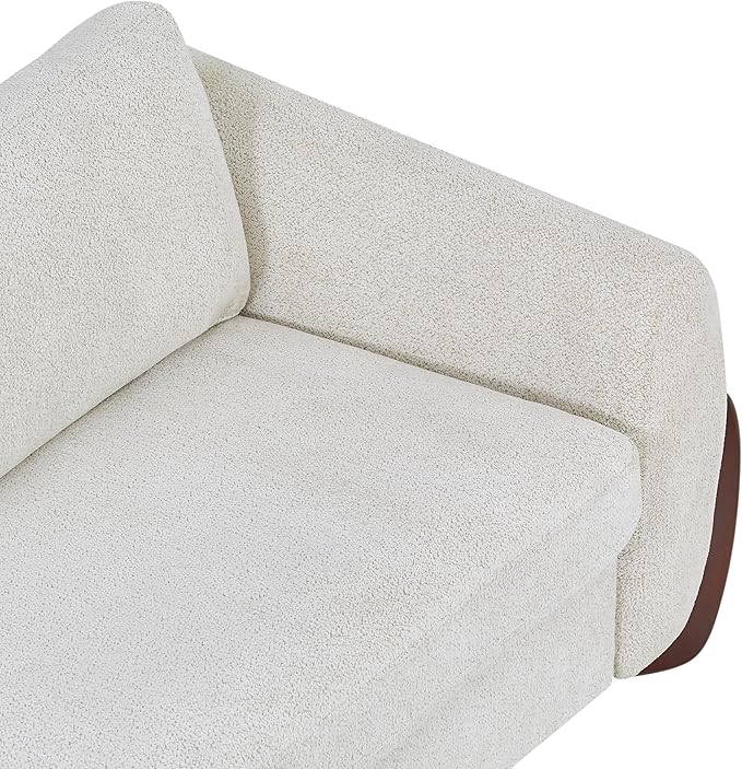 Christopher Knight Home Taki 89 Inches Sofa Couch Cozy Chenille Upholstered 3-Seater Sofa Wood Frame Couches Comfy Home Sofa Living Room and Office Lounge Seating with Armrests Beige