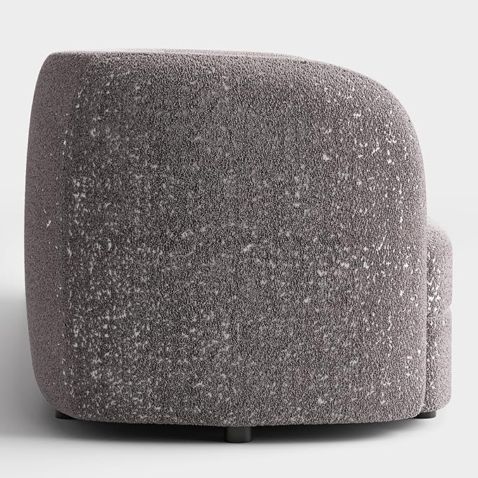 Furniture of America Nimiane Modern Boucle Loveseat Couch with Curved Arms and Wooden Legs Comfy Fabric Upholstered Small Sofa for Living Room Bedroom Home Office Charcoal Gray