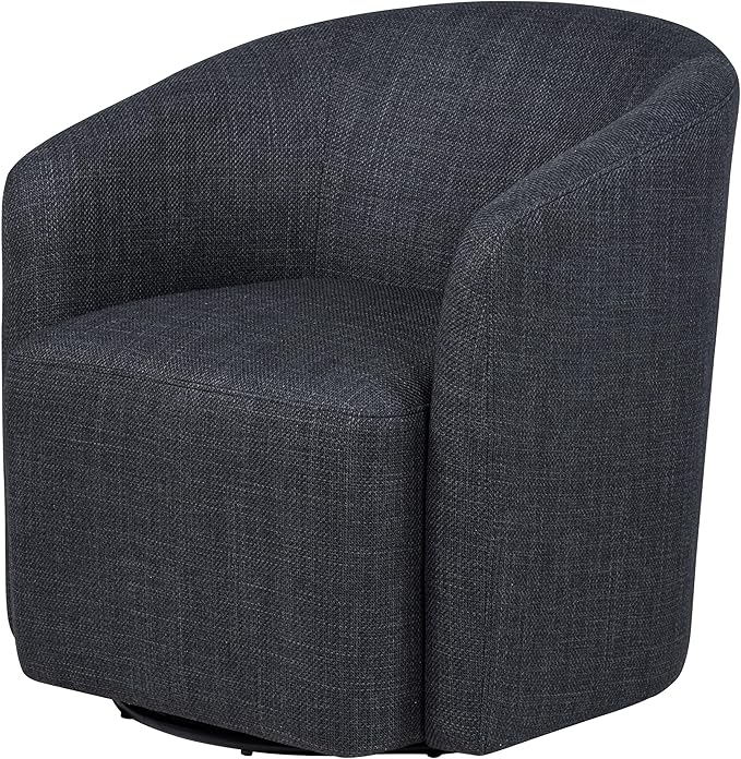Coaster Home Furnishings - Mossbrook - Wood - Swivel Accent Chair with Barrel Back Foam Cushioning and 360-Degree Rotating Base - Living Room - Anthracite - 903223