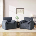 Chenille Oversized Armchair 38.6 Wide Accent Chairs for Living Room &amp Bedroom Modern Lounge Chair Upholstered Mid-Century Reading Chair Comfy Living Room Chair Single Sofa Chair Blue