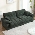 90.5 Modular Cloud Sofa 2 Seater Couch Oversized Loveseat with Armrest Pillow Comfy Tufted Couch Deep Seat Love Seats for Living Room Apartment Small Space- Green