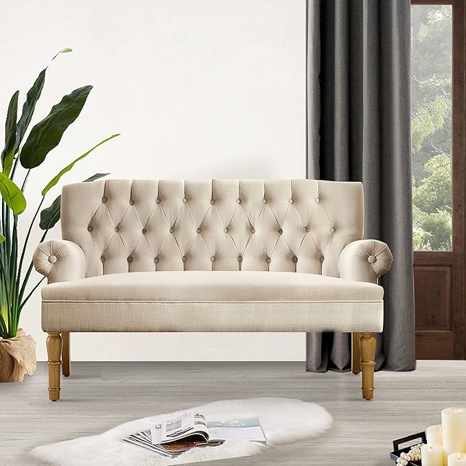 Rosevera Loveseat Sofa for Living Room - Linen Classic Beige