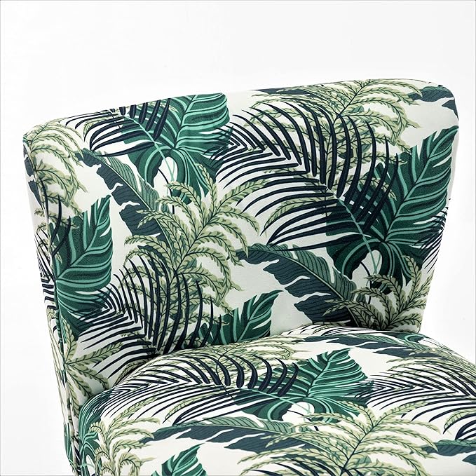 Thia Armless Accent Chair for Living Room Elegant Seat with Nailhead Trim Gold Metal Legs and Comfortable Curved Back 28 D x 25 W x 29.5 H 01 Floral Print