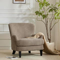 Christopher Knight Home Colby Boucle Upholstered Club Chair Living Room Accent Chair Wooden Frame Flared Armrest Plush Thick Cushion Reading Lounge Chair Space-Saving Furniture Light Brown