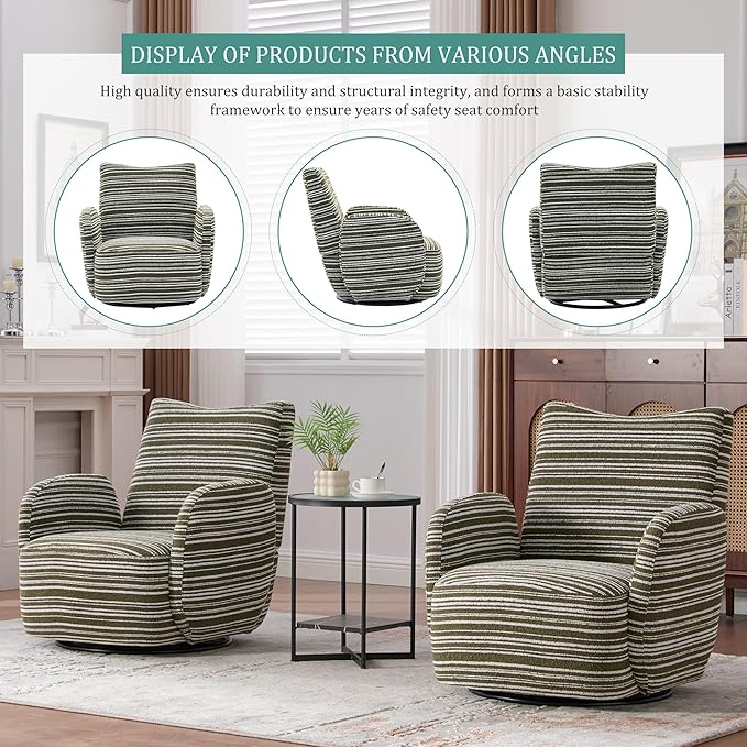 ERYE 360° Swivel Chair Modern Leisure Swivel Armchair for Living Room Bedroom