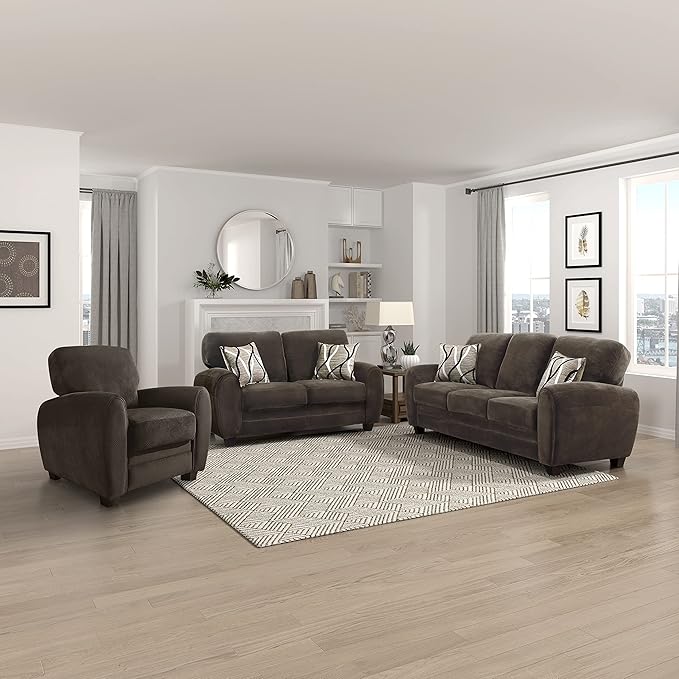 Homelegance Rubin 63 Plush Fabric Loveseat Chocolate