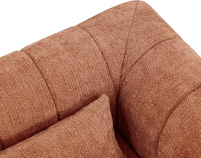 Christopher Knight Home Flarin 145.5 Convertible Sectional Sofa Couch L-Shape Home Sofa Living Room 4 Seat Sectional Sleeper Sofa Fabric Upholstered Comfy Cloud Couch No Assembly Orange