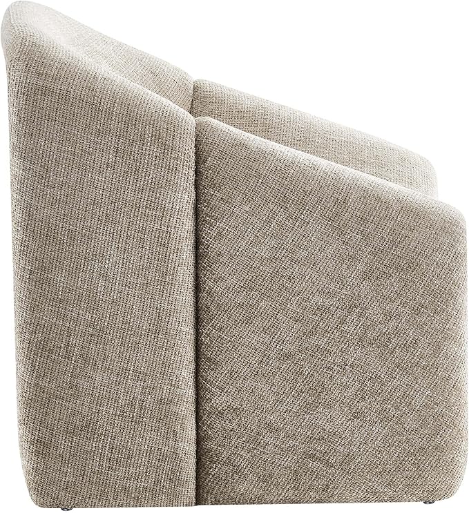 Modway Vivi Chenille Upholstered Accent Khaki-Plush Comfy Armchair Ideal as a Modern Barrel Lounge Reading Chair for Living Room Bedroom or Cozy Corner Seating