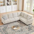 102 L Shape Sectional Sofa with Corner 6 Seat Convertible Modern Corner Sofa with Removable Covers for Living Room Ofiice Beige