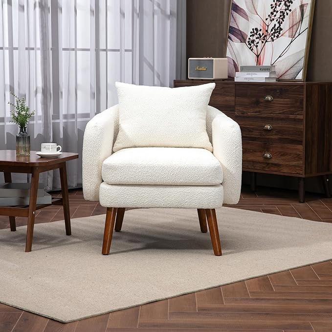 Wood Frame Armchair Modern Accent Chair Lounge Chair for Living Room