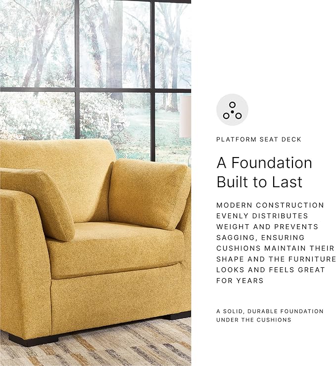 Signature Design by Ashley Keerwick Modern Upholstered Oversized Chair Yellow
