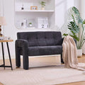 Nordic Modern Double Armchair Living Room &amp Bedroom Compact Upholstered Sofa Leisure Sofa Comfortable Seating with Dual Armrests Can be paired with a single chair for Living RoomBedroom (BLACK)