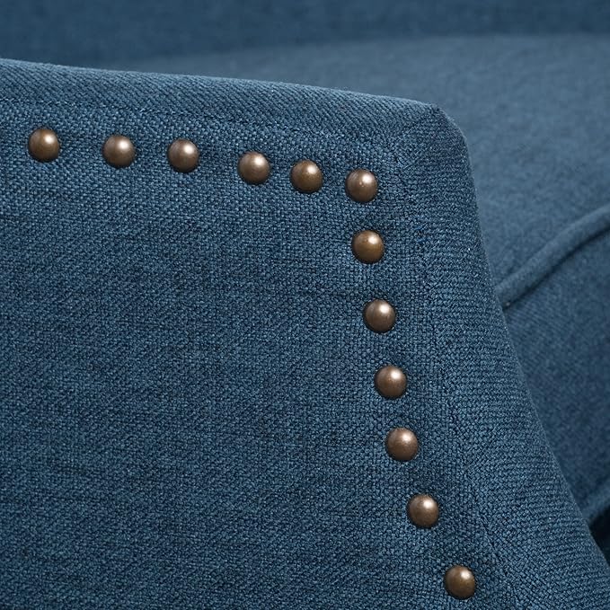 GDFStudio Christopher Knight Home Wescott Traditional Fabric Recliner Navy Blue