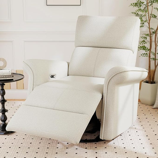 Power Swivel Rocker Recliner Chair for Nursery Upholstered Snowflake Velvet 270°Swivel Glider Rocker Chair with USB Ports Small Power Recliners for Small Spaces Living Room